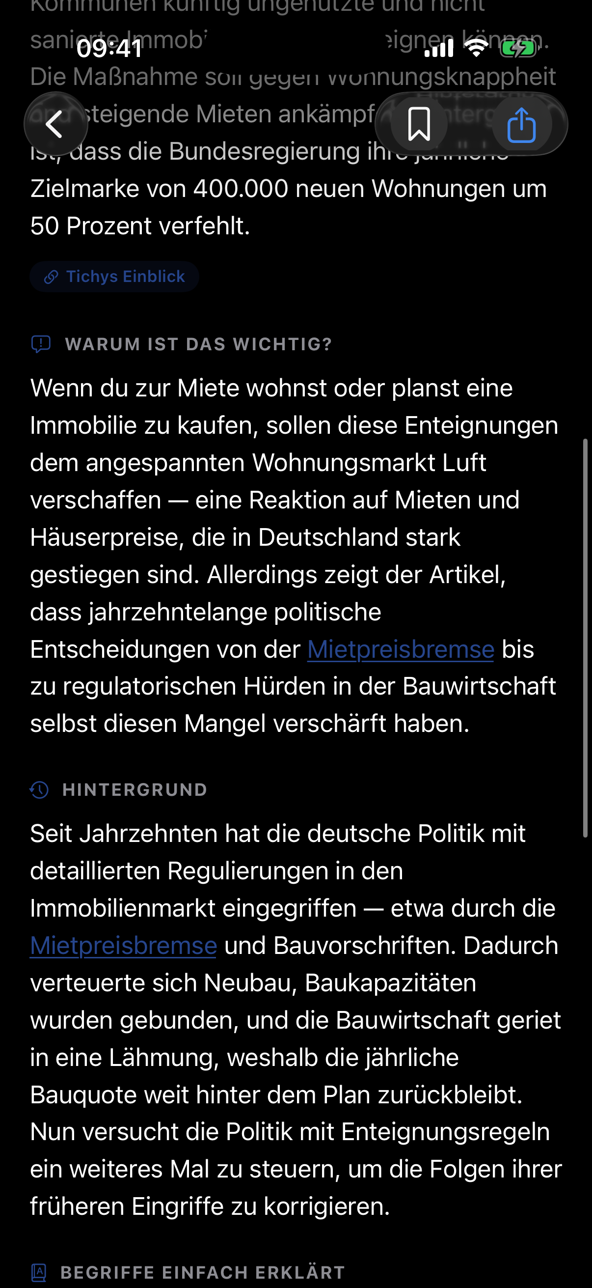 Briefing mit den Abschnitten „Warum ist das wichtig?“ und „Hintergrund“ in einfacher Sprache.